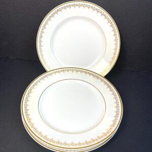 Set of 3 Antique Limoges Dessert Plate 6 1/4" Gold Scrollwork D&C France
